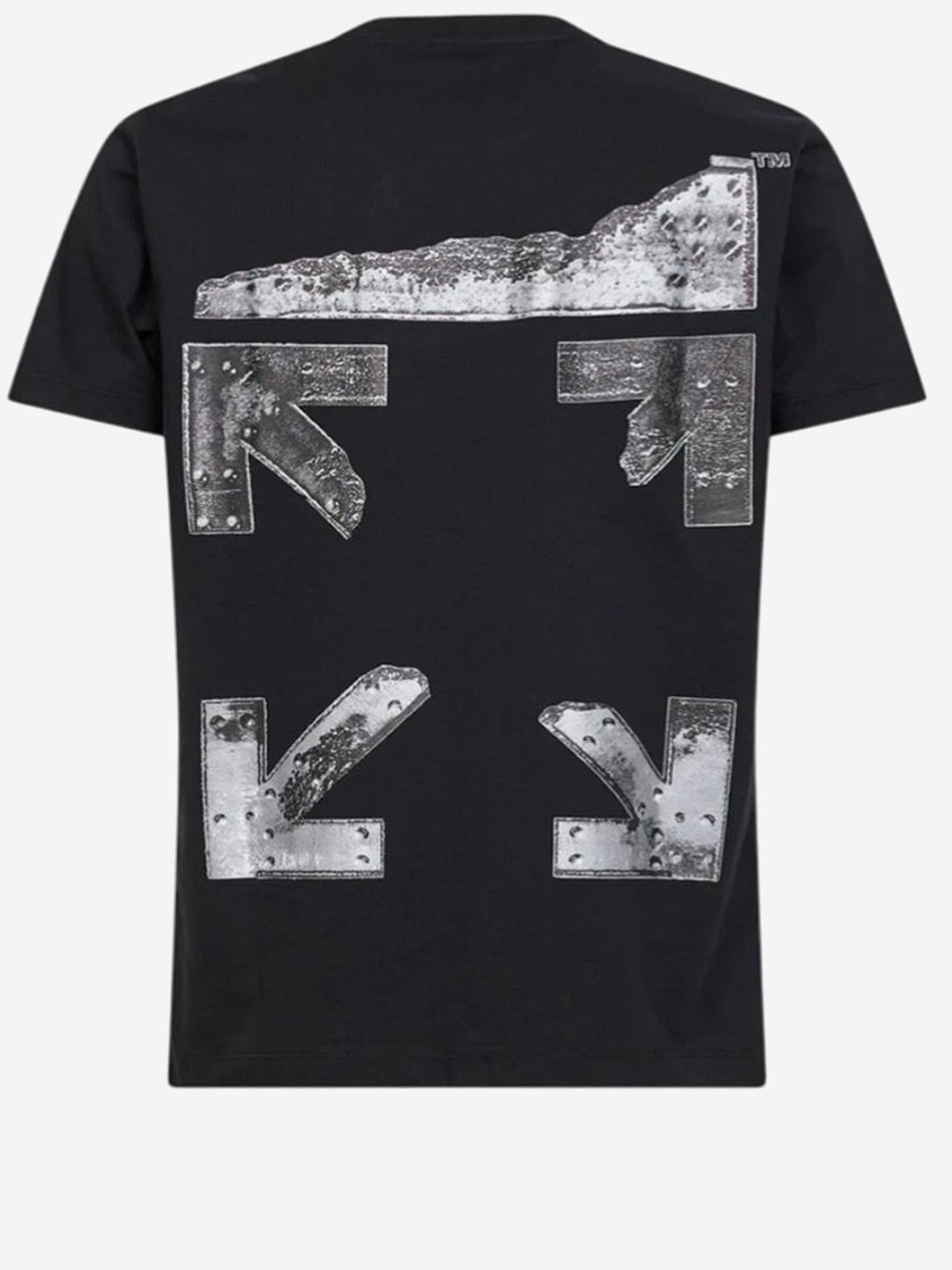 T-SHIRT IN COTONE CON LOGO 44MAA027S26J001 0001 OFF-WHITE 