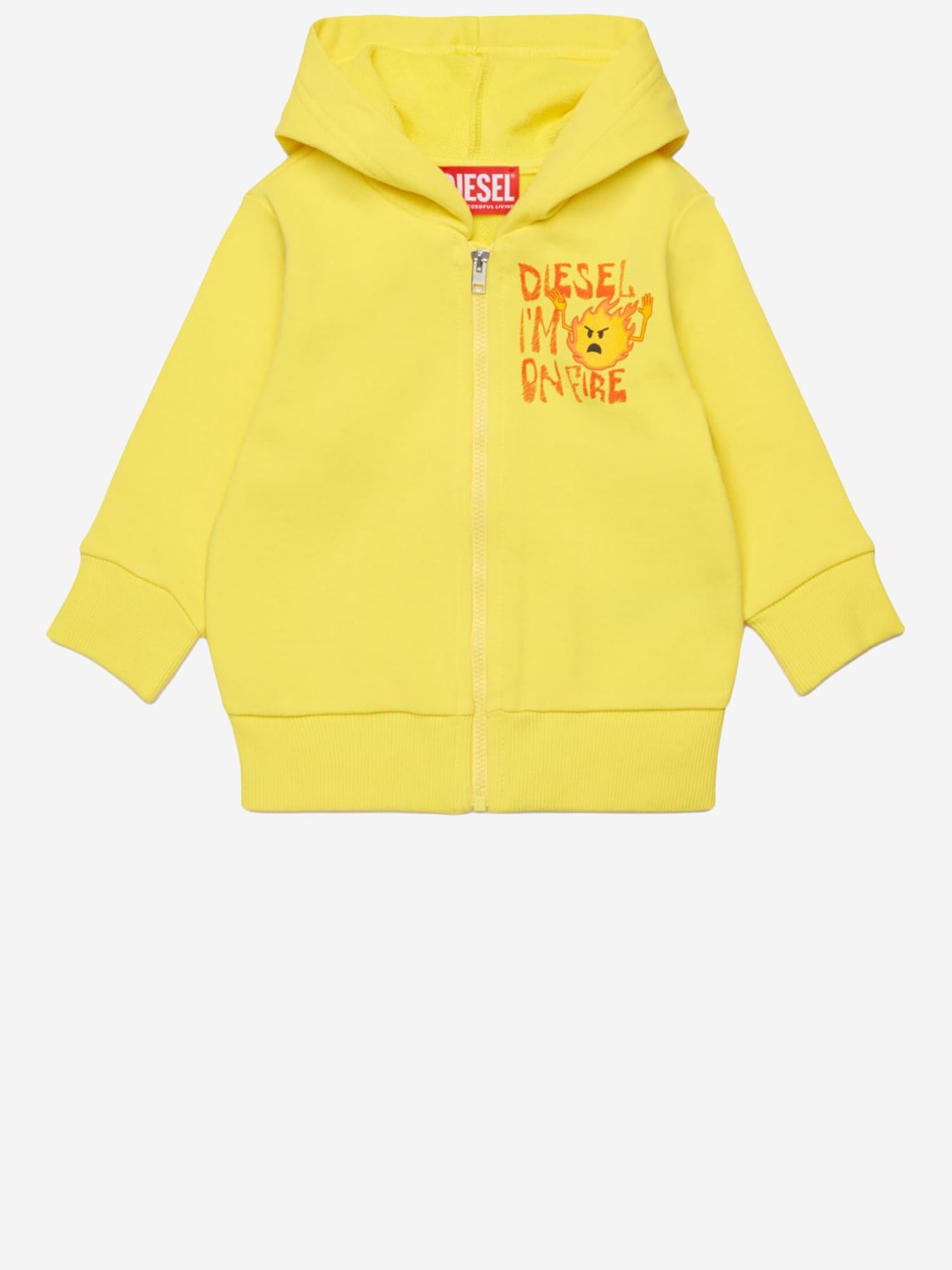 FELPA SPILB CON ZIP IN COTONE K00749 KYAVFK212 DIESEL KIDS 