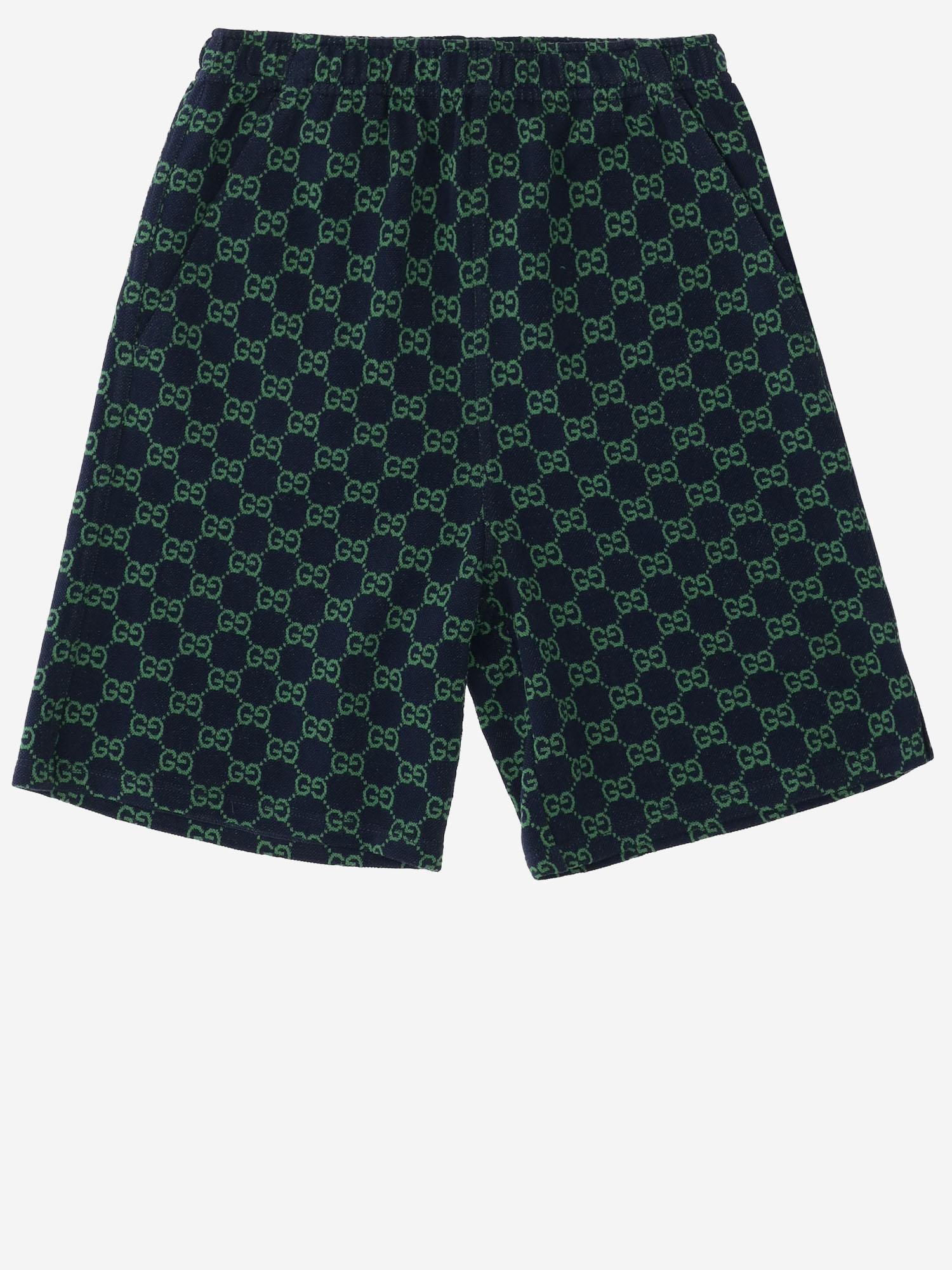 PANTALONI CORTI IN COTONE CON MOTIVO GG 849680 XJHA94085 GUCCI KIDS 
