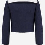 GIACCA BOUCLÉ IN MISTO LANA CON COLLETTO A CONTRASTO PF25034JBL BLUE SELF PORTRAIT 
