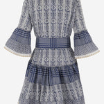 ABITO IN COTONE CON MOTIVO geometrico SPRING 04NAVY PEPS CANNES 