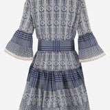 ABITO IN COTONE CON MOTIVO geometrico SPRING 04NAVY PEPS CANNES 