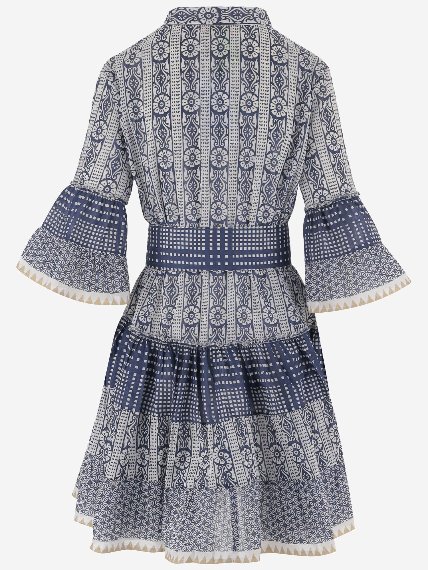 ABITO IN COTONE CON MOTIVO geometrico SPRING 04NAVY PEPS CANNES 