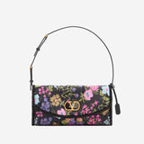 Borsa a spalla in tessuto moiré con stampa Papier Floral 8W0B0T31 QLZN96 VALENTINO GARAVANI 