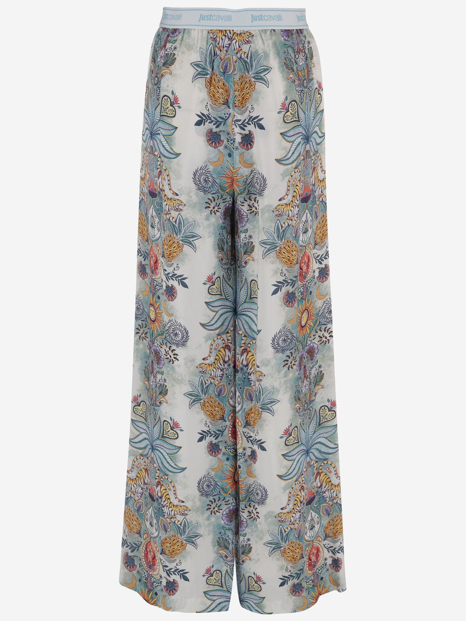 PANTALONI IN VISCOSA CON STAMPA FLOREALE 80PAA120 NS837217 JUST CAVALLI 