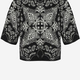 T-SHIRT NIAMEY STAMPA BANDANA IN COTONE 104604 A2CYZDI PINKO 