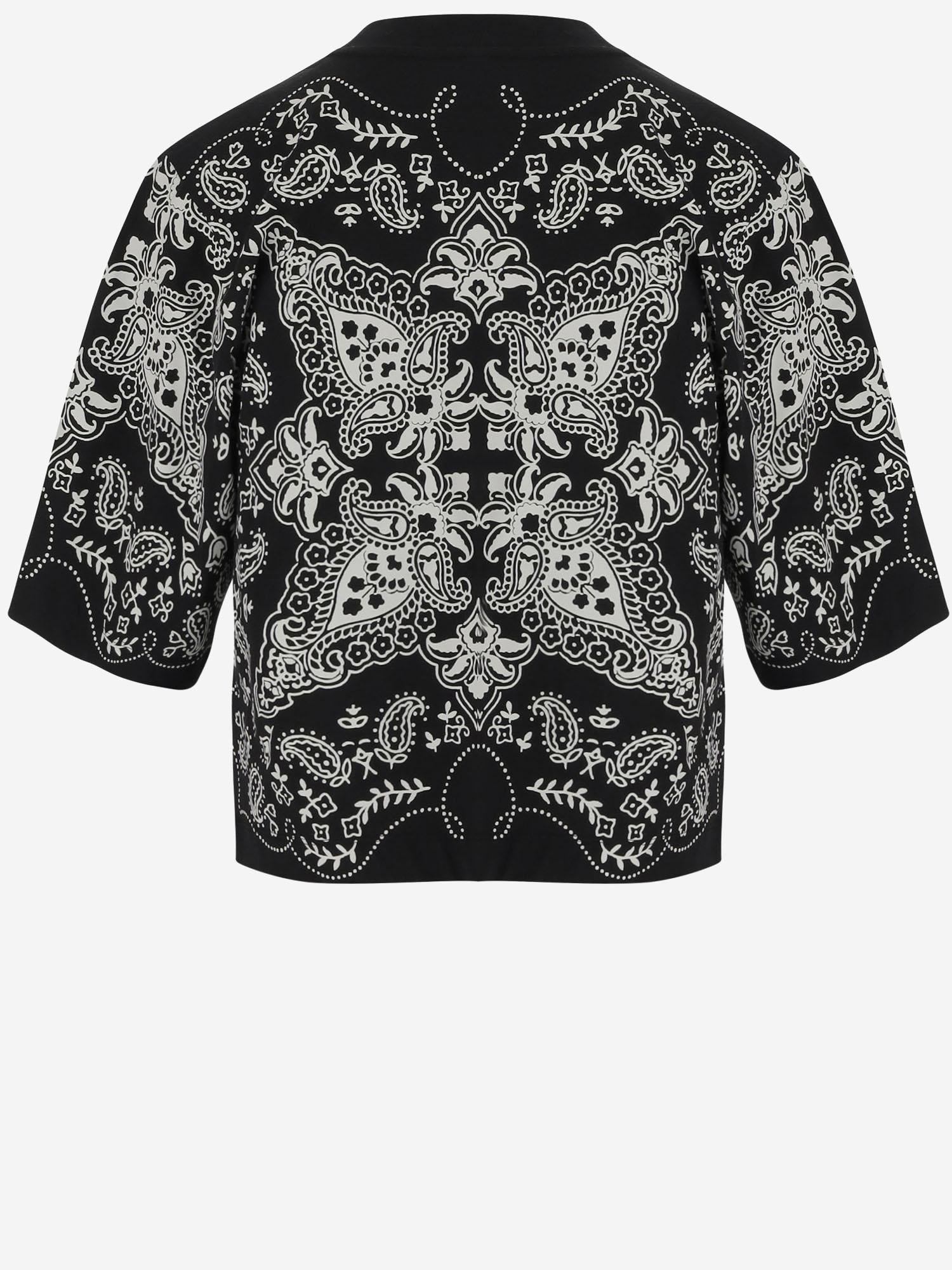 T-SHIRT NIAMEY STAMPA BANDANA IN COTONE 104604 A2CYZDI PINKO 