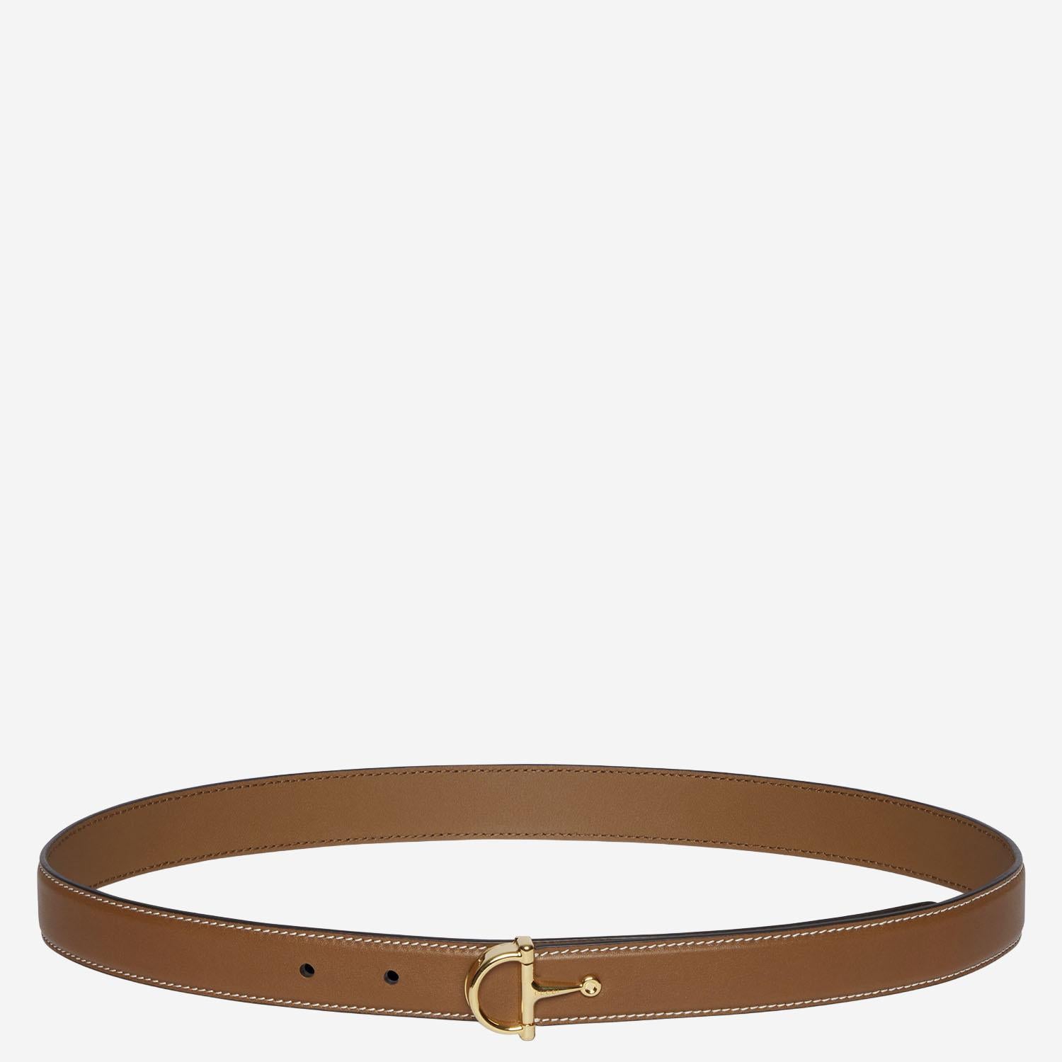 Cintura sottile in pelle con fibbia a mezzo morsetto 836993 AAEFH2718 GUCCI 