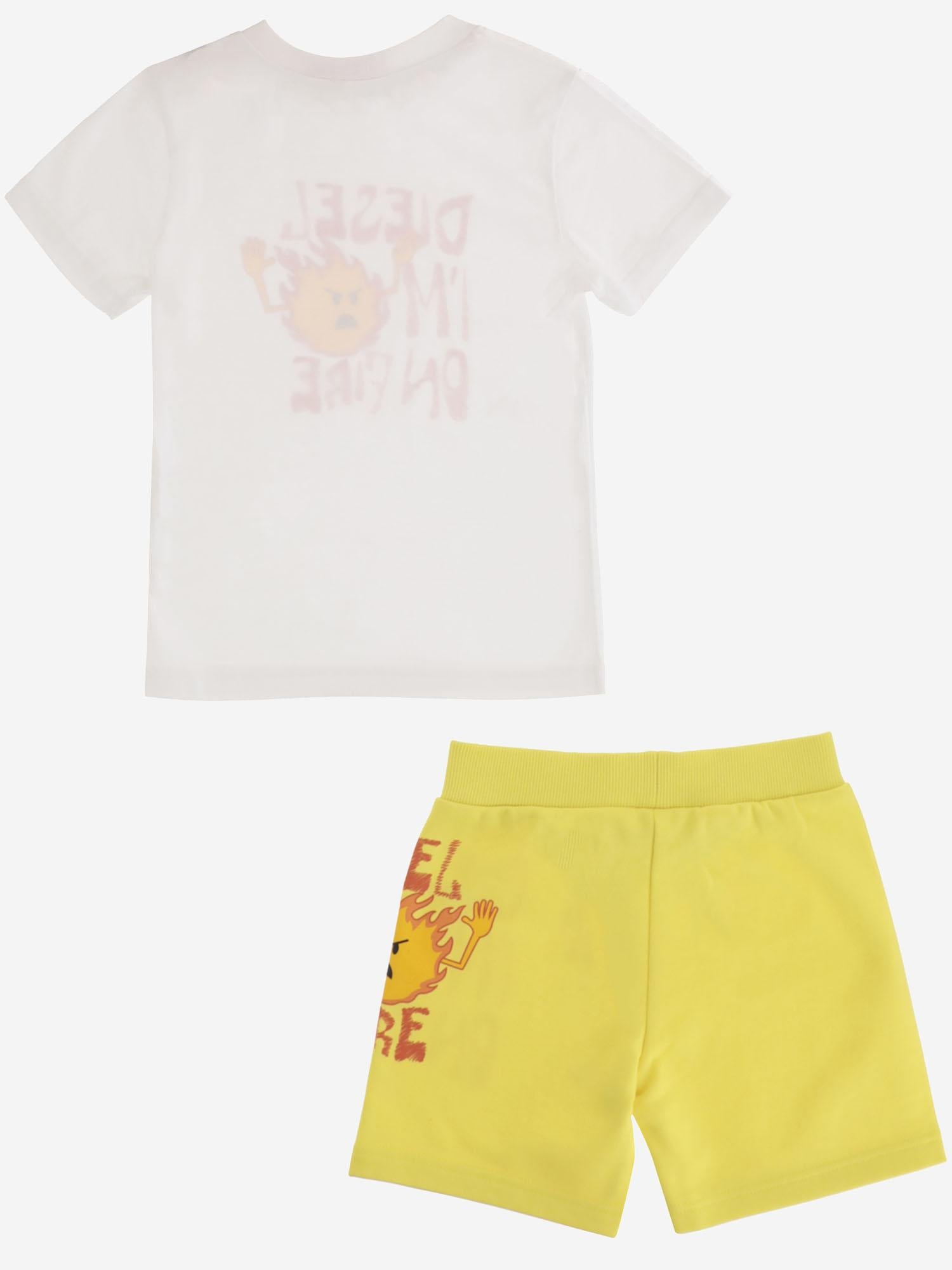 SET DI DUE PEZZI IN COTONE K00802 KYA1LK212 DIESEL KIDS 