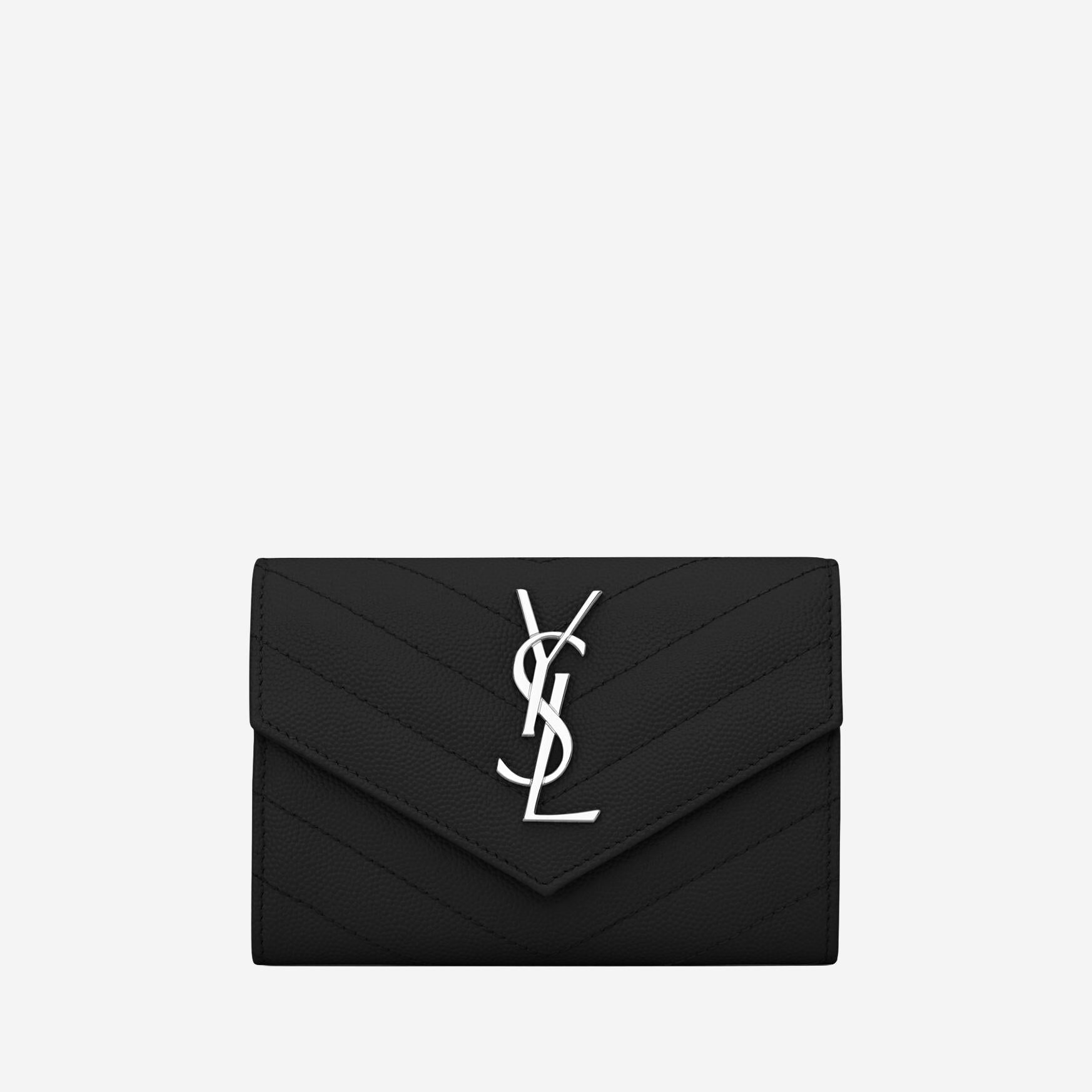 PORTAFOGLIO CASSANDRE MATELASSÉ IN PELLE 414404 BOW021000 SAINT LAURENT 