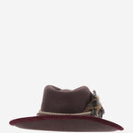 CAPPELLO fedora IN LANA BROWNFEDORAHATWITHFEATHERS NATURAL ALEXIA ALVAREZ DE TOLEDO 