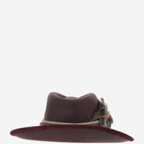 CAPPELLO fedora IN LANA BROWNFEDORAHATWITHFEATHERS NATURAL ALEXIA ALVAREZ DE TOLEDO 