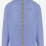 GIACCA CON CAPPUCCIO IN NYLON CON NASTRO CHECK 8122901 CORNFLOWERBLUE BURBERRY 