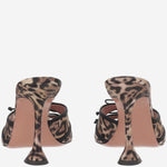Sandali Eleonora in seta ELEONORASLIPPER 95LEOPARDBLACK AMINA MUADDI 