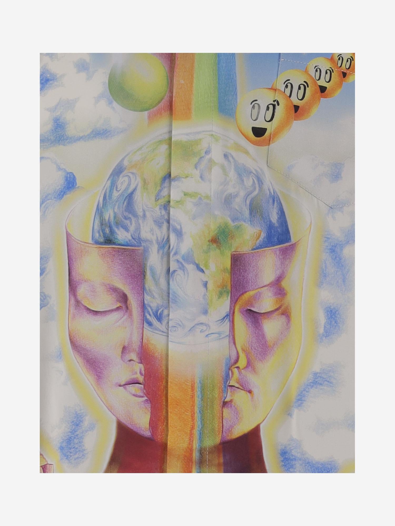 CAMICIA IN SETA CON STAMPA GRAFICA MSP26SH003 07 CASABLANCA 