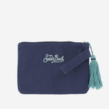 POCHETTE IN COTONE CON MOTIVO SPIAGGIA IN PERLINE POU0002 00879L MC2 SAINT BARTH 