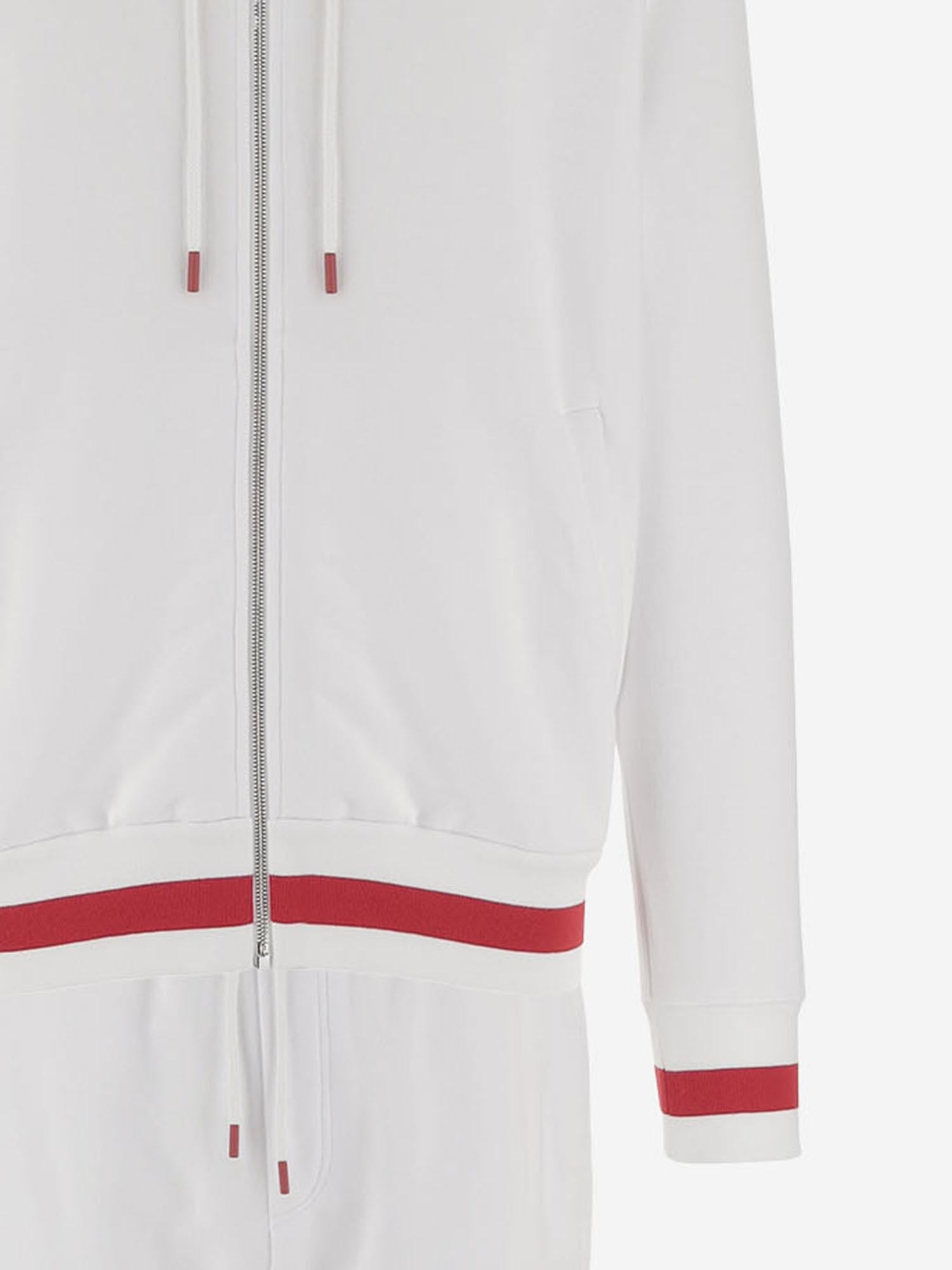 TUTA IN COTONE CON DETTAGLI A CONTRASTO UMJ002201001 BIANCO KITON 