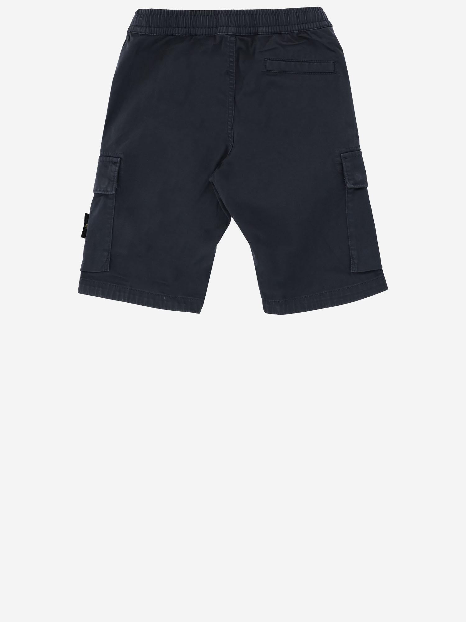PANTALONI CORTI IN COTONE STRETCH L100004 S0012V0020 STONE ISLAND KIDS 