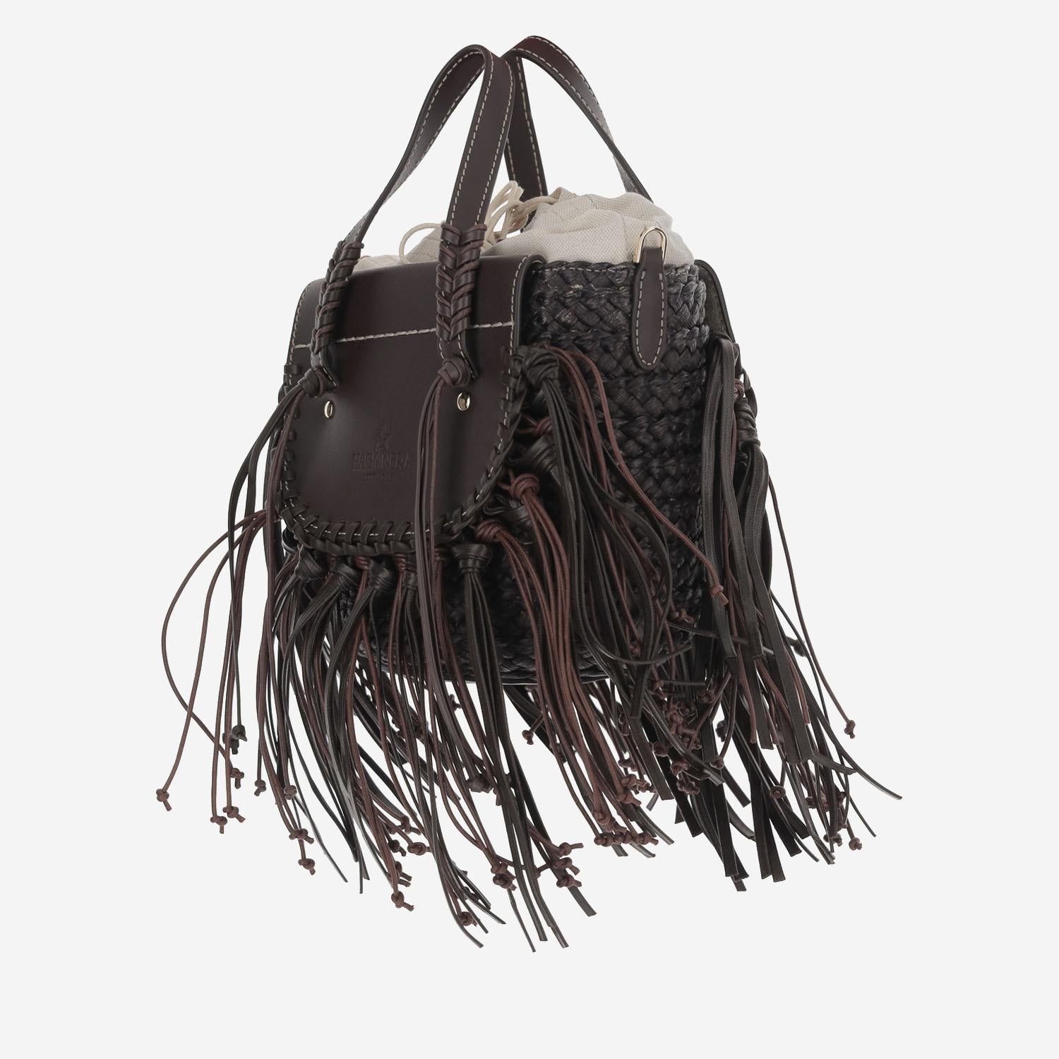 BORSA HABANERA CUOIERIA -  EBANO HABANERAFRINGES EBONY CUBA LAB 