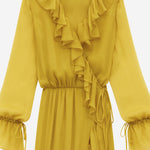 abito lungo a balze in seta 825705 Y3F227789 SAINT LAURENT 