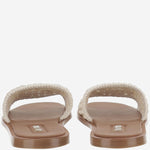 SANDALI IN PELLE E TESSUTO CON LOGO 5XX667 2BDFF0304 MIU MIU 