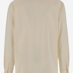 CAMICIA IN MISTO SETA CON MOTIVO A RIGHE 821908 Y2L929700 SAINT LAURENT 
