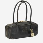 BORSA BEAU IN PELLE CON LOGO 5BB173 AF6PF0201 MIU MIU 