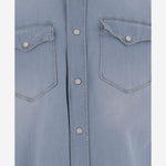 CAMICIA IN DENIM DI COTONE STRETCH WEST 76A2621 GHERARDI 