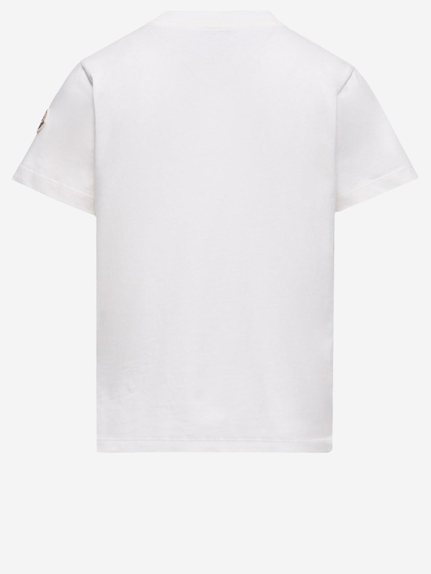 T-shirt in cotone con logo 8C0000689AFV 034 MONCLER ENFANTS 