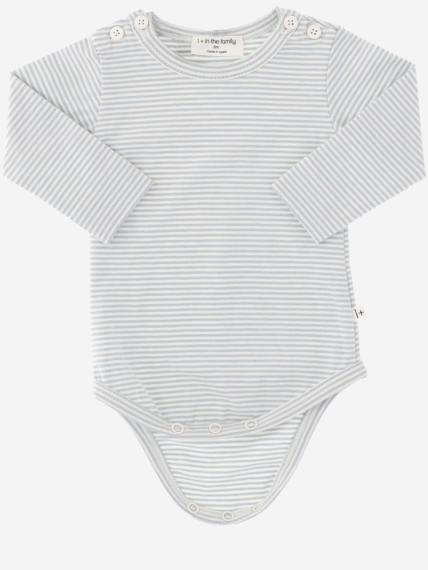 BODY A RIGHE IN COTONE STRETCH 25W020 NUVOLA 1+ IN THE FAMILY KIDS 