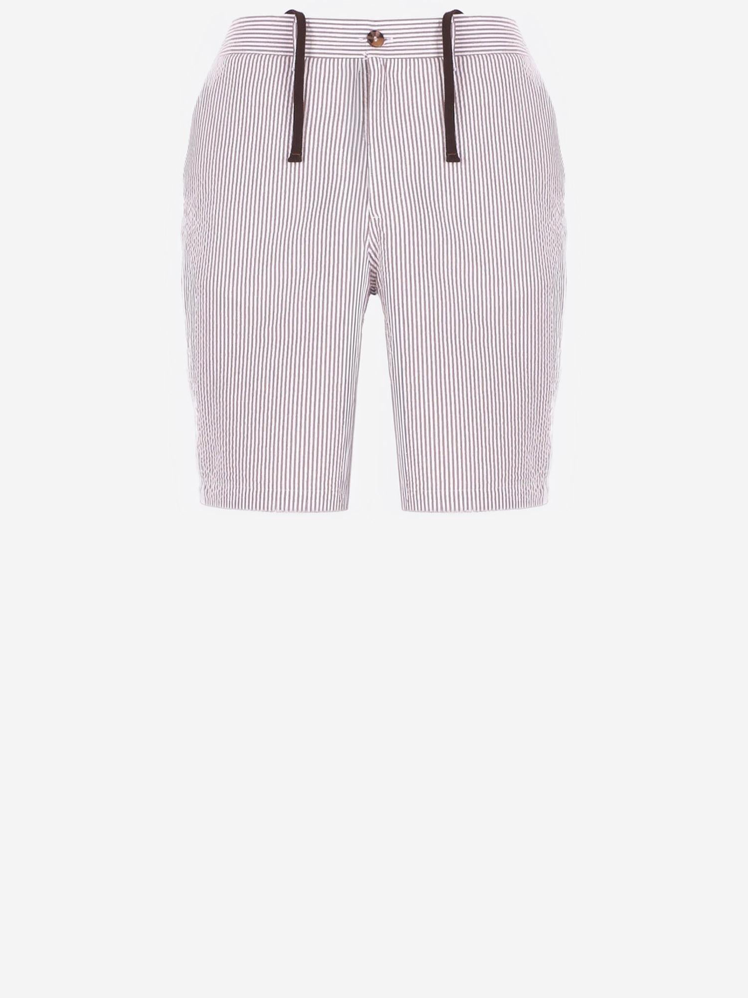 PANTALONI CORTI IN COTONE A RIGHE ISC0001 00972L MC2 SAINT BARTH 