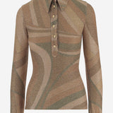 Maglia in Jersey Lamé con Stampa Iride 5UJM20 5U867993 EMILIO PUCCI 