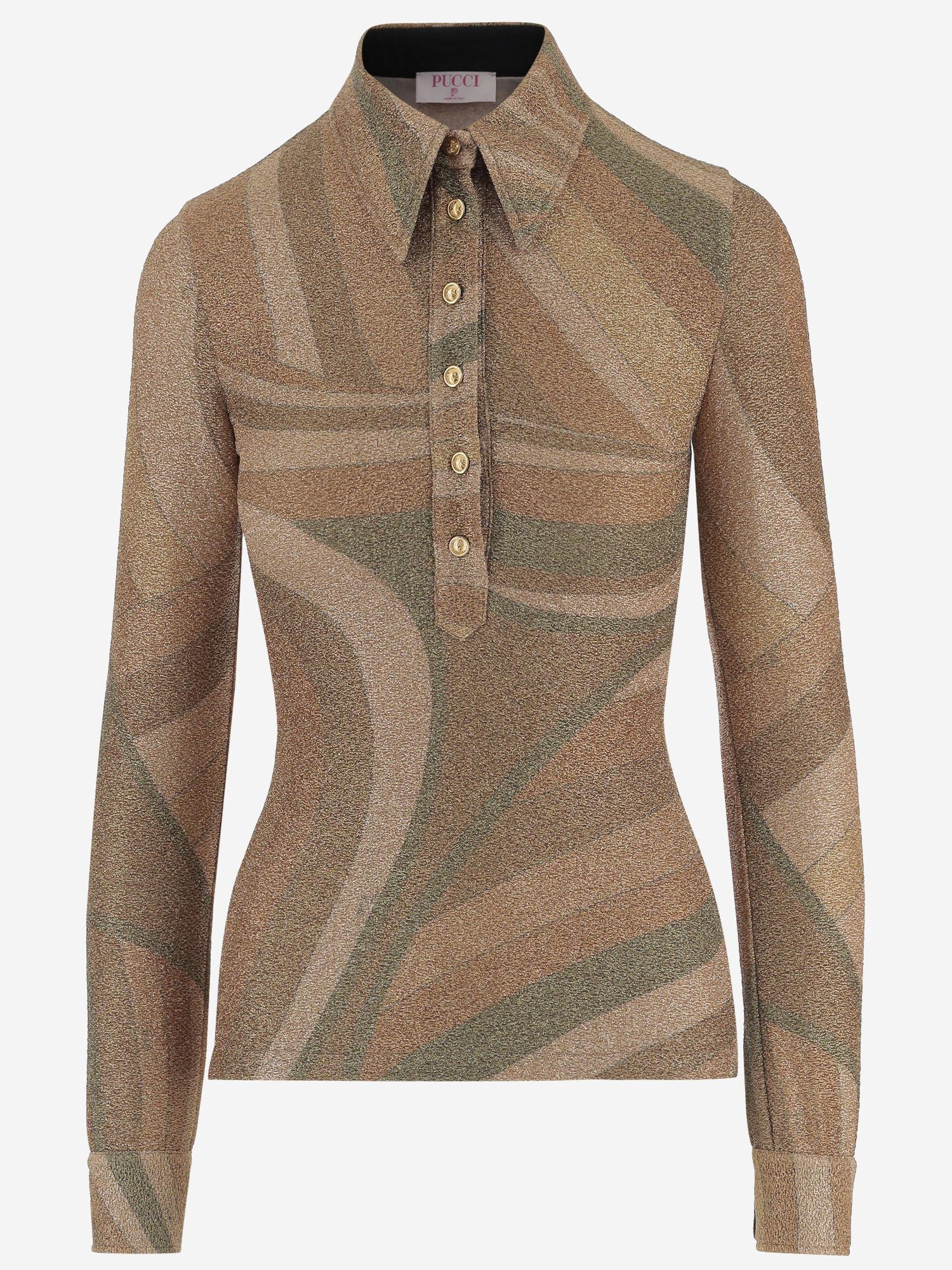 Maglia in Jersey Lamé con Stampa Iride 5UJM20 5U867993 EMILIO PUCCI 