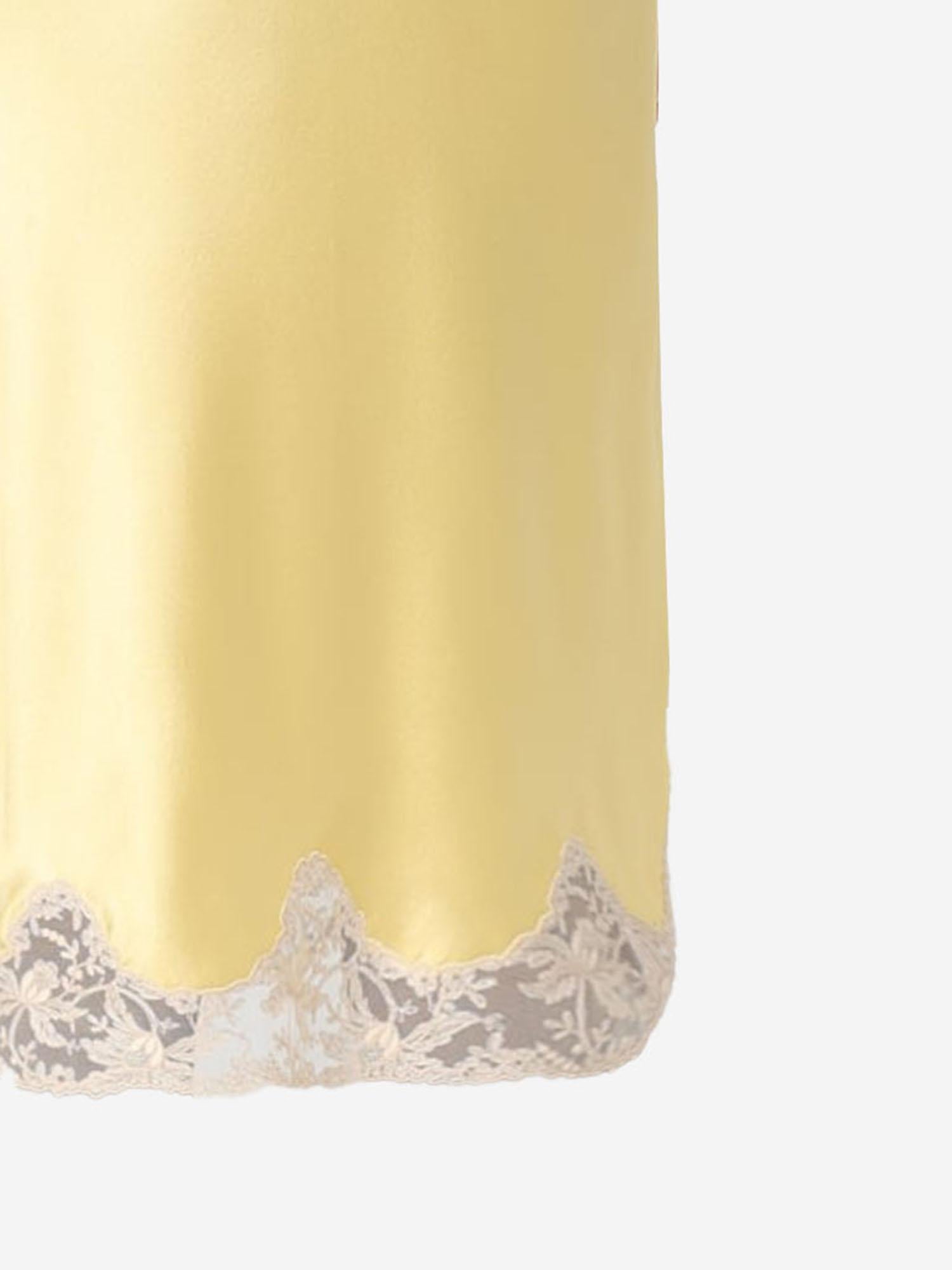 GONNA IN RASO DI SETA CON INSERTI IN PIZZO 851414 Y7G277262 SAINT LAURENT 