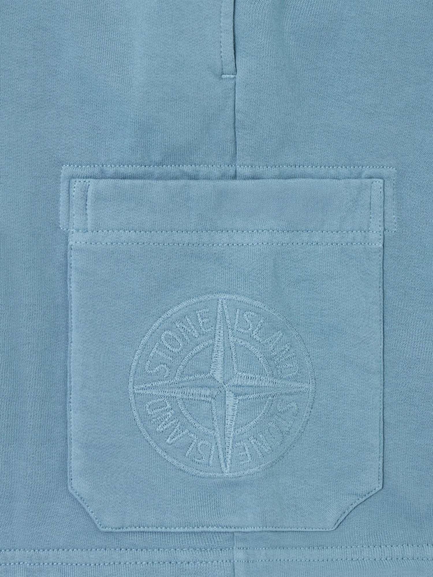 PANTALONI CORTI IN COTONE CON RICAMO LOGO 6200002 S0040V004A STONE ISLAND KIDS 