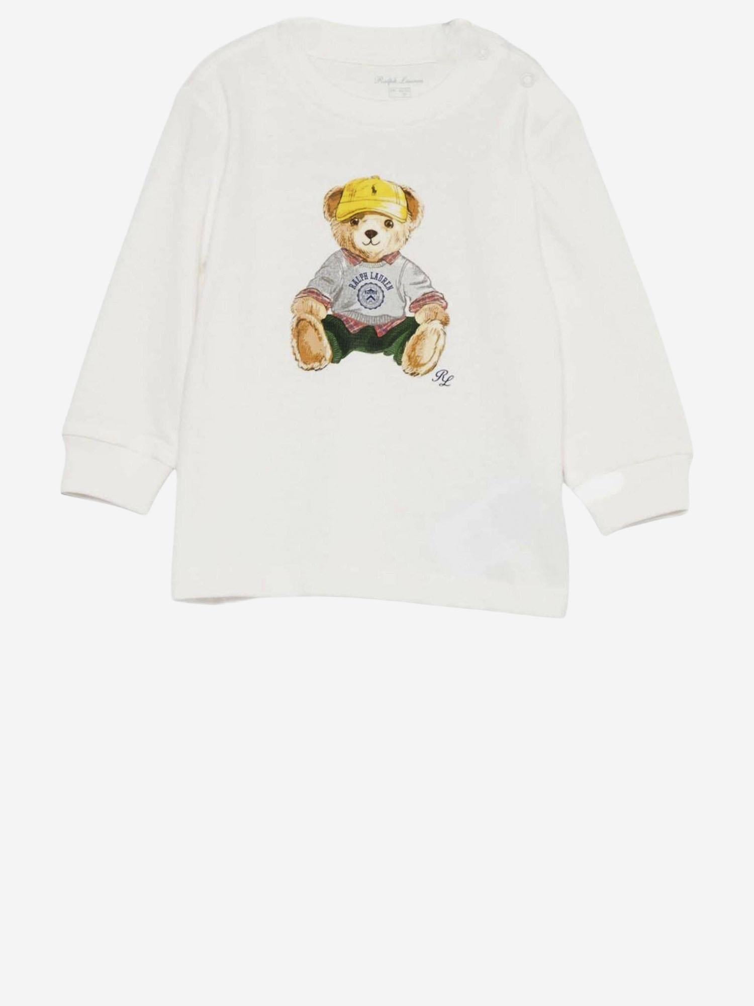 T-SHIT IN COTONE CON STAMPA POLO BEAR 320P00513 001 POLO RALPH LAUREN KIDS 