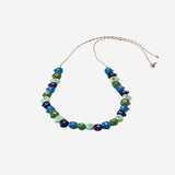 Collana con perle in vetro a forma di cuore MIXEDGLASSBEAD MULTIHEARTBLUE SORBET ISLAND 