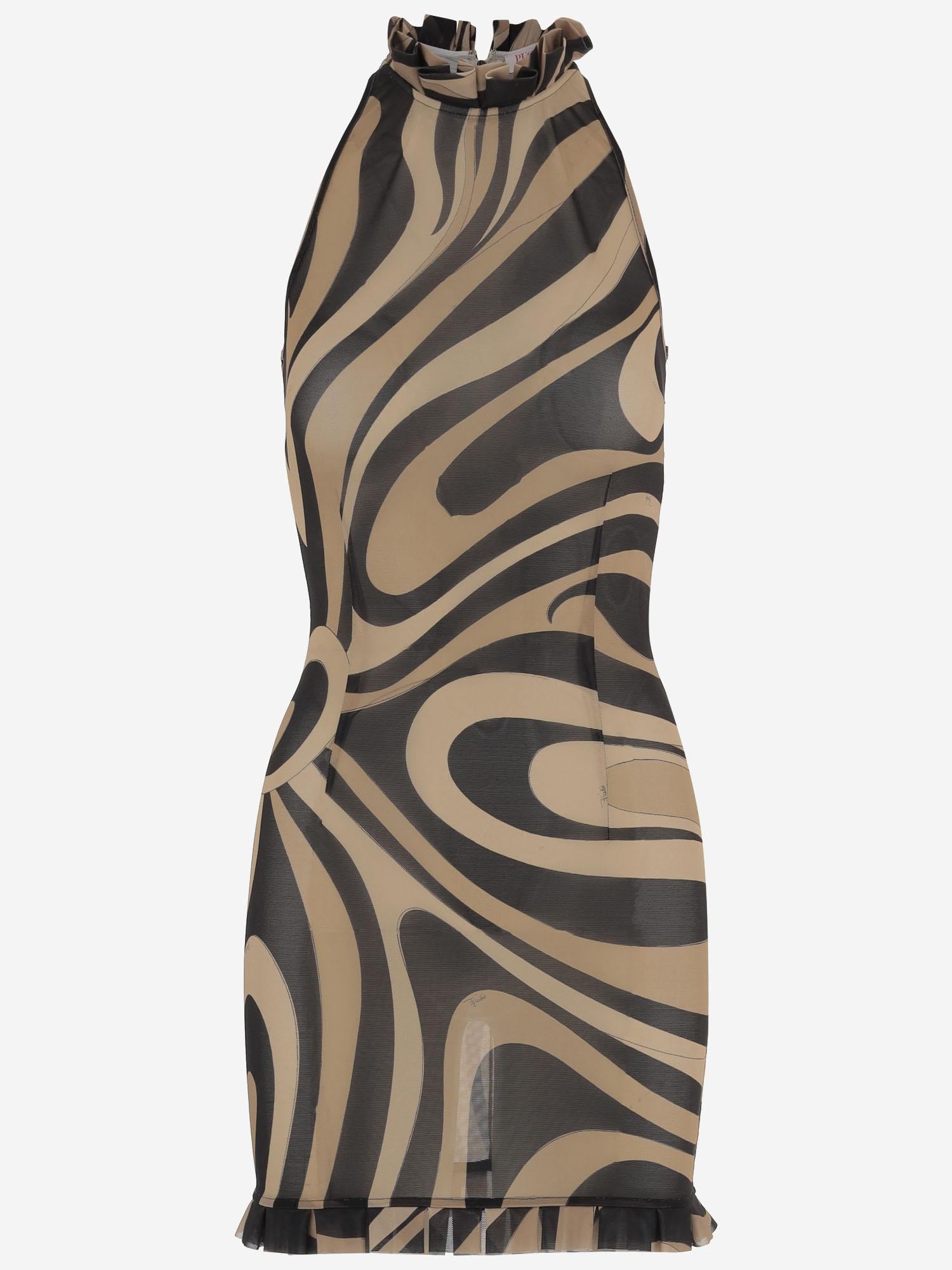 ABITO IN STAMPA MARMO CON VOLANT 6HJG306H760 007 EMILIO PUCCI 