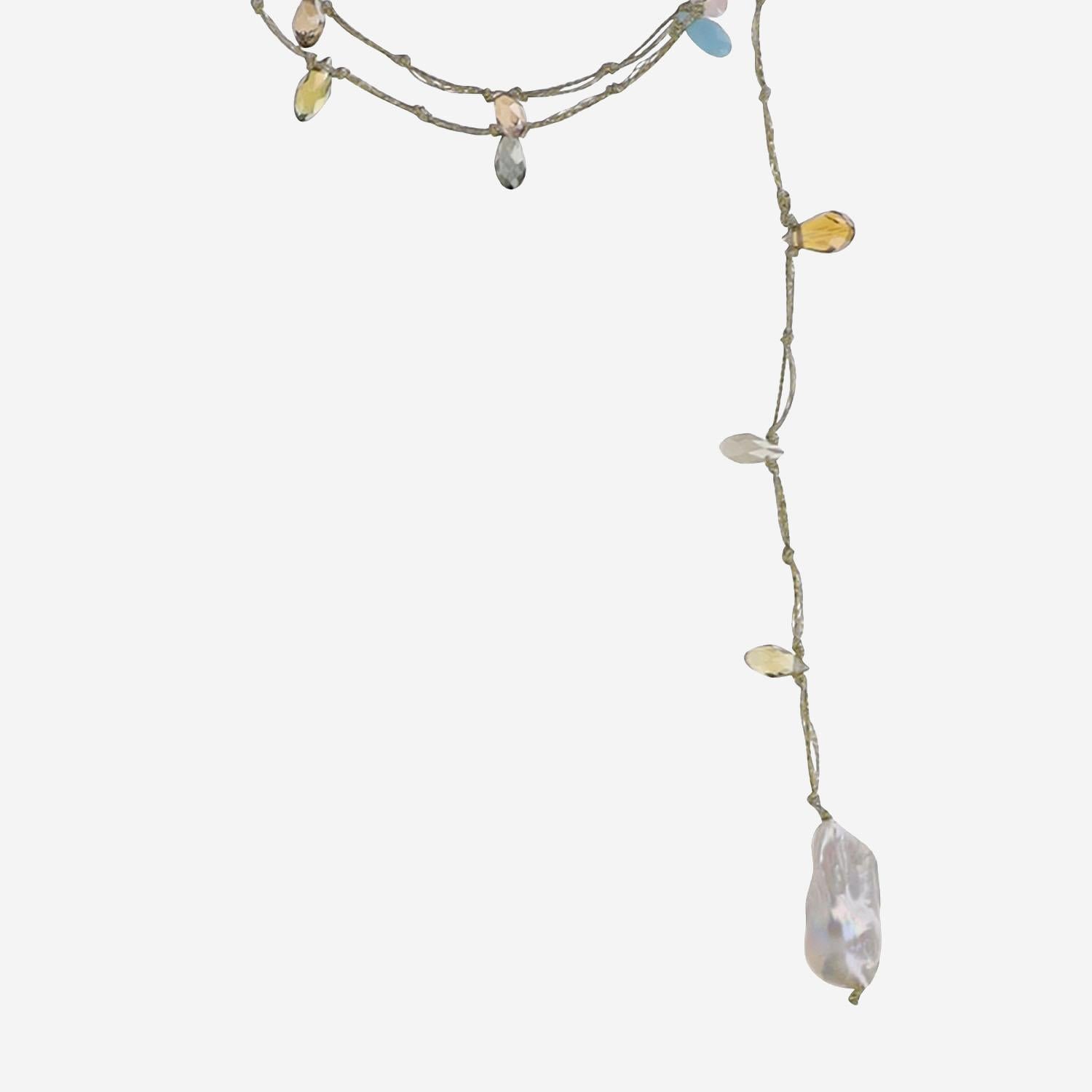 COLLANA CON CRISTALLI e perla VMULTICOLOR  MELA 