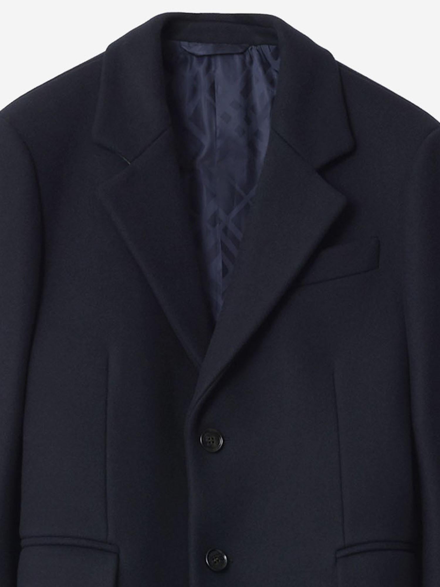 CAPPOTTO SARTORIALE IN LANA<BR/> 8114748 NAVY BURBERRY 