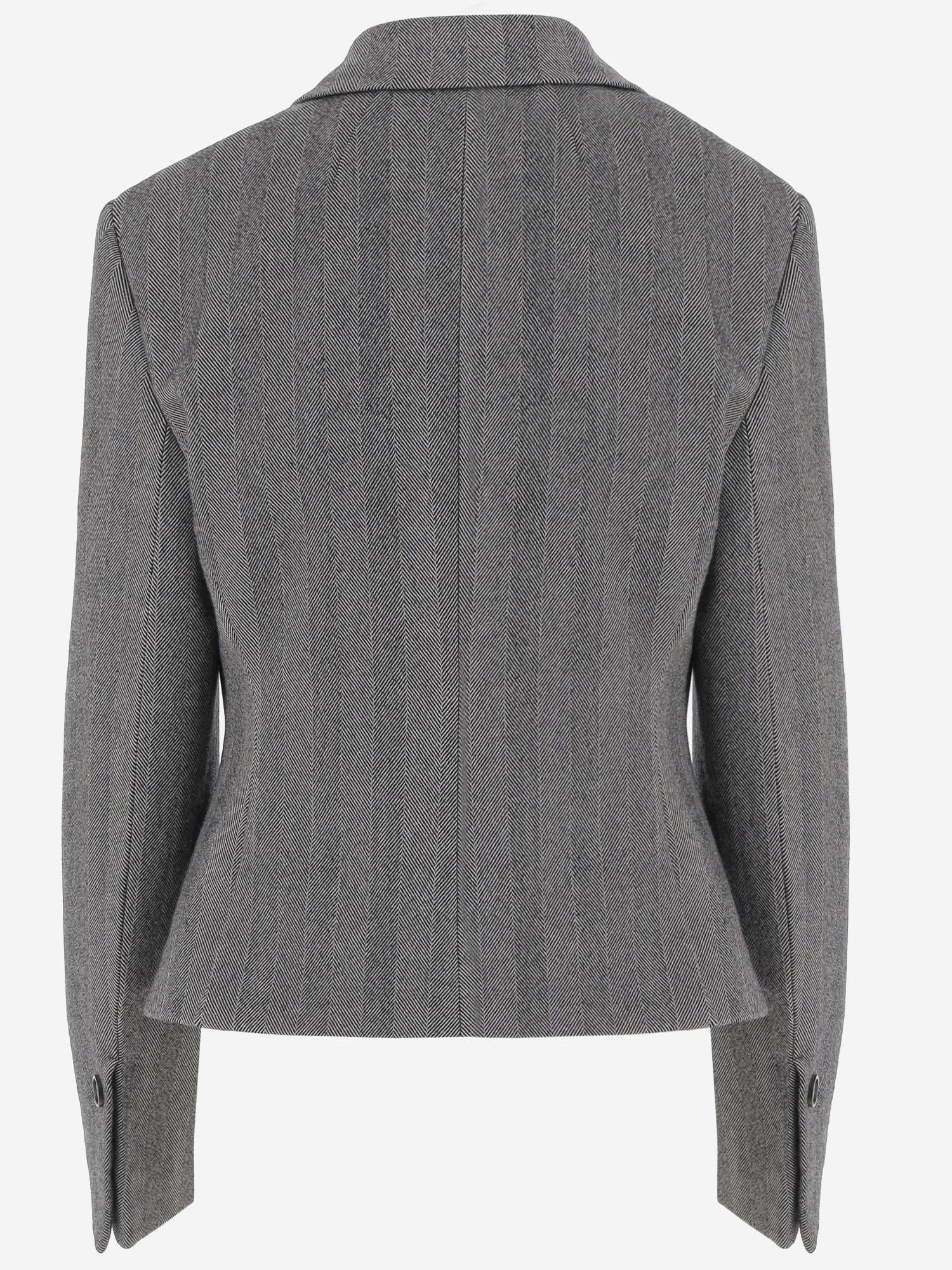 BLAZER MONOPETTO IN CHEVRON 13H682 002NEROWHITE SALVATORE FERRAGAMO 