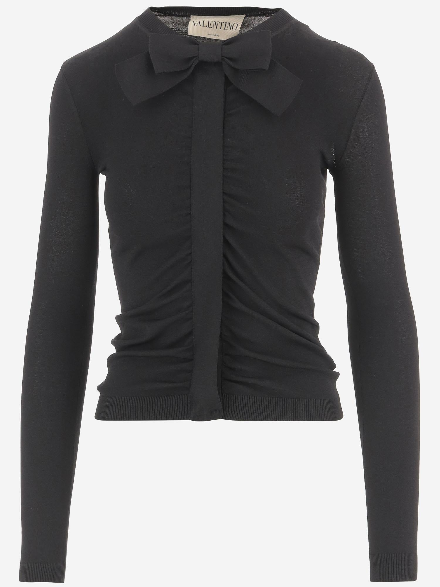 MAGLIA IN MISTO VISCOSA CON ARRICCIO 8B0KA15I A8M0NO VALENTINO 