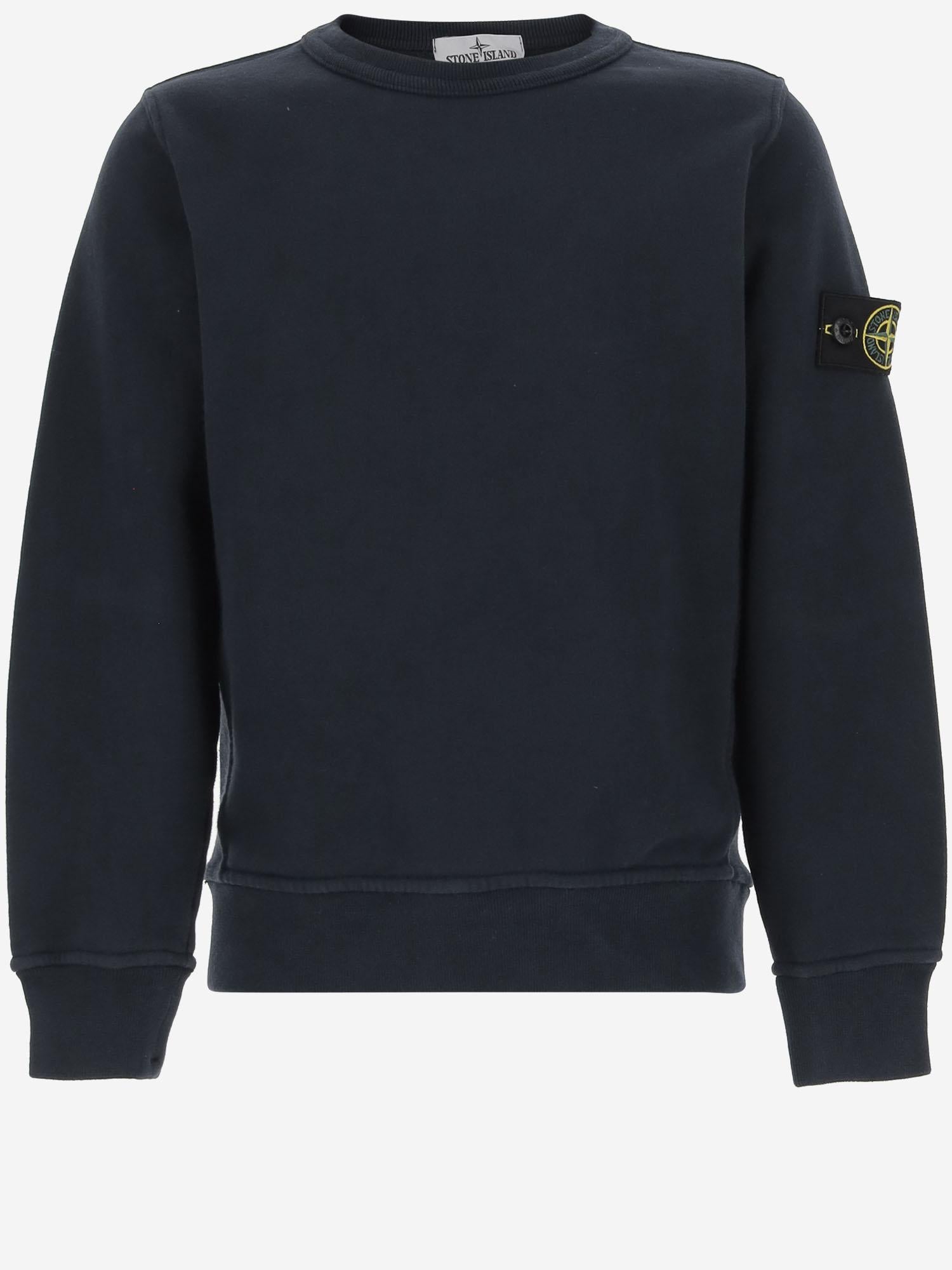 FELPA IN COTONE STRETCH CON LOGO 6100001 S0A20V0020 STONE ISLAND KIDS 