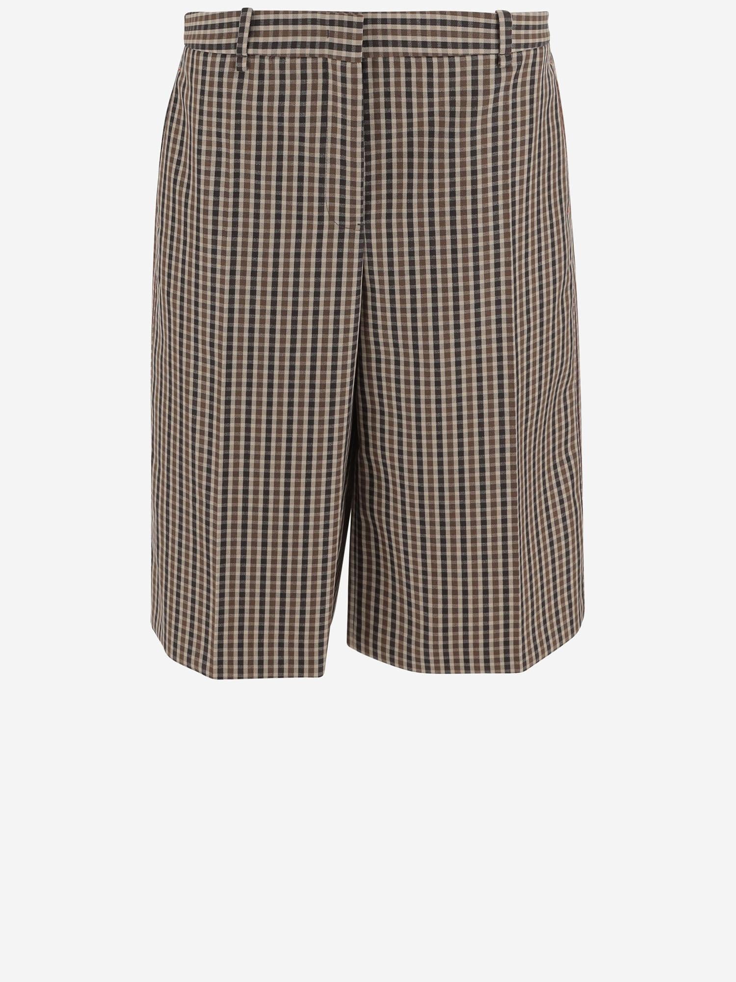 PANTALONI CORTI IN LANA CON MOTIVO QUADRI J02KA0353 J40271242 JIL SANDER 