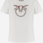 T-shirt in cotone con logo 107094 A3C7ZR2 PINKO 