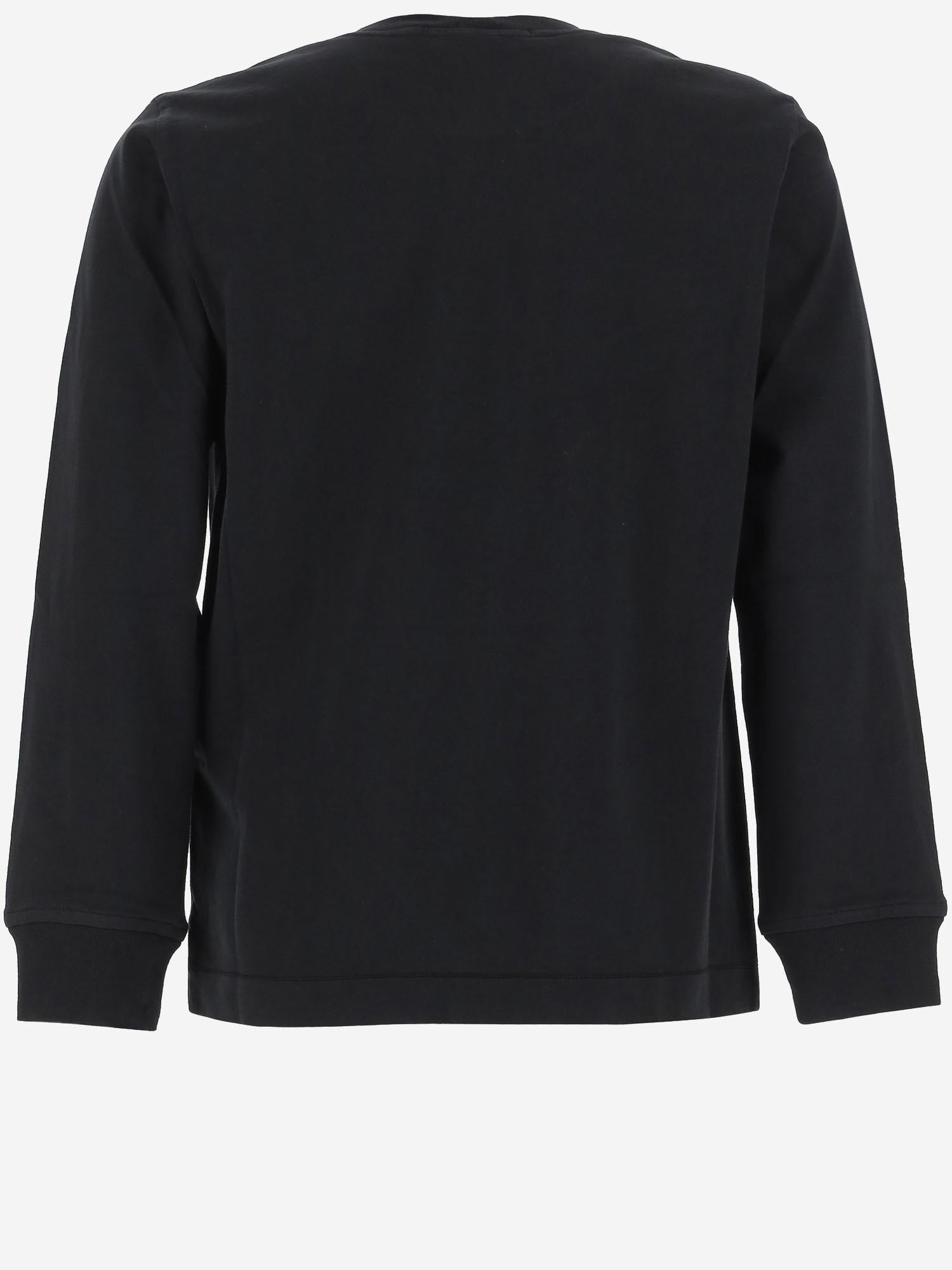 T-SHIRT A MANICHE LUNGHE IN COTONE CON LOGO 2100003 S0047V0029 STONE ISLAND KIDS 