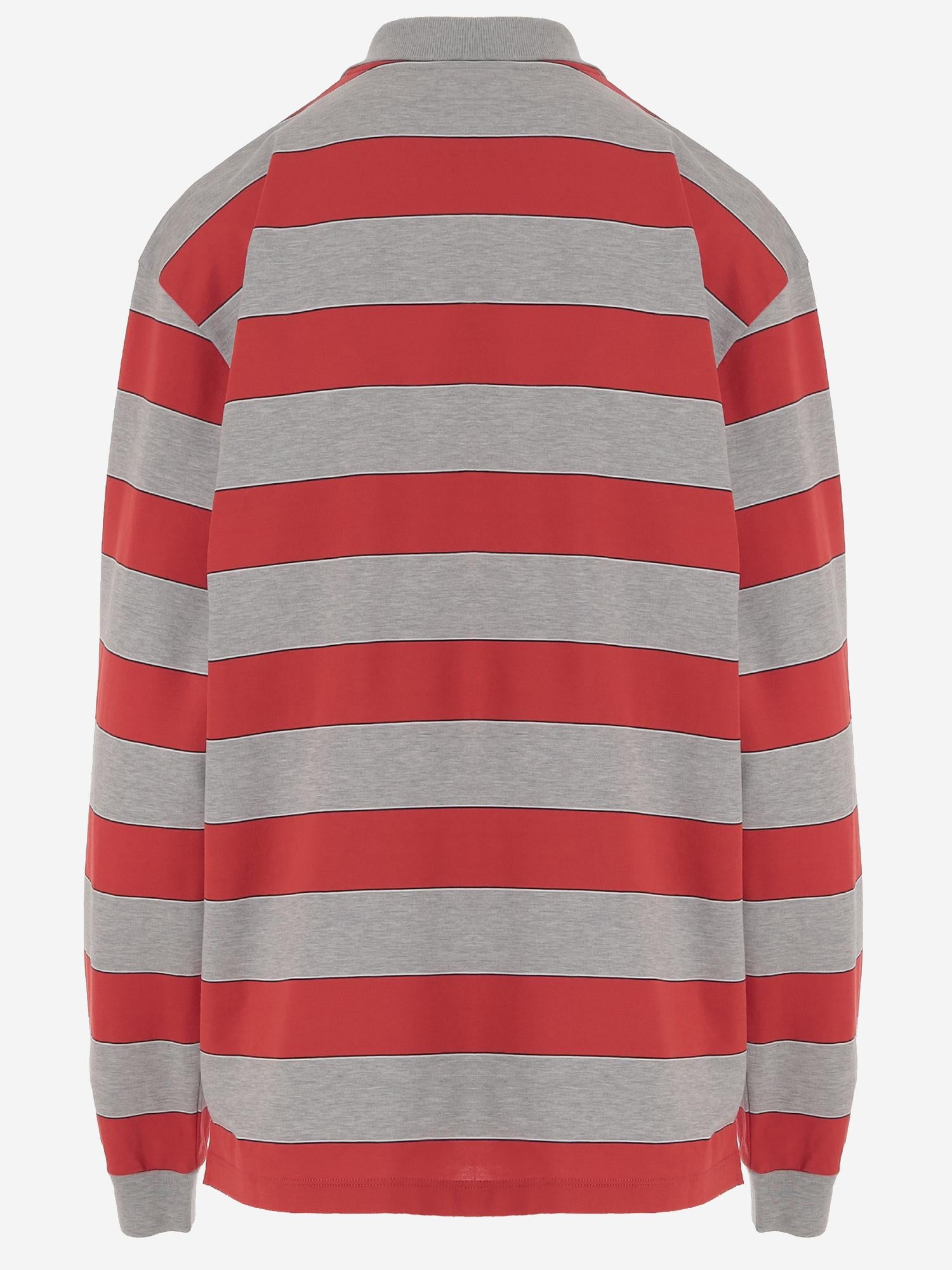 POLO IN COTONE A RIGHE CON MANICHE LUNGHE MJLA19 14RTF0N96 MIU MIU 