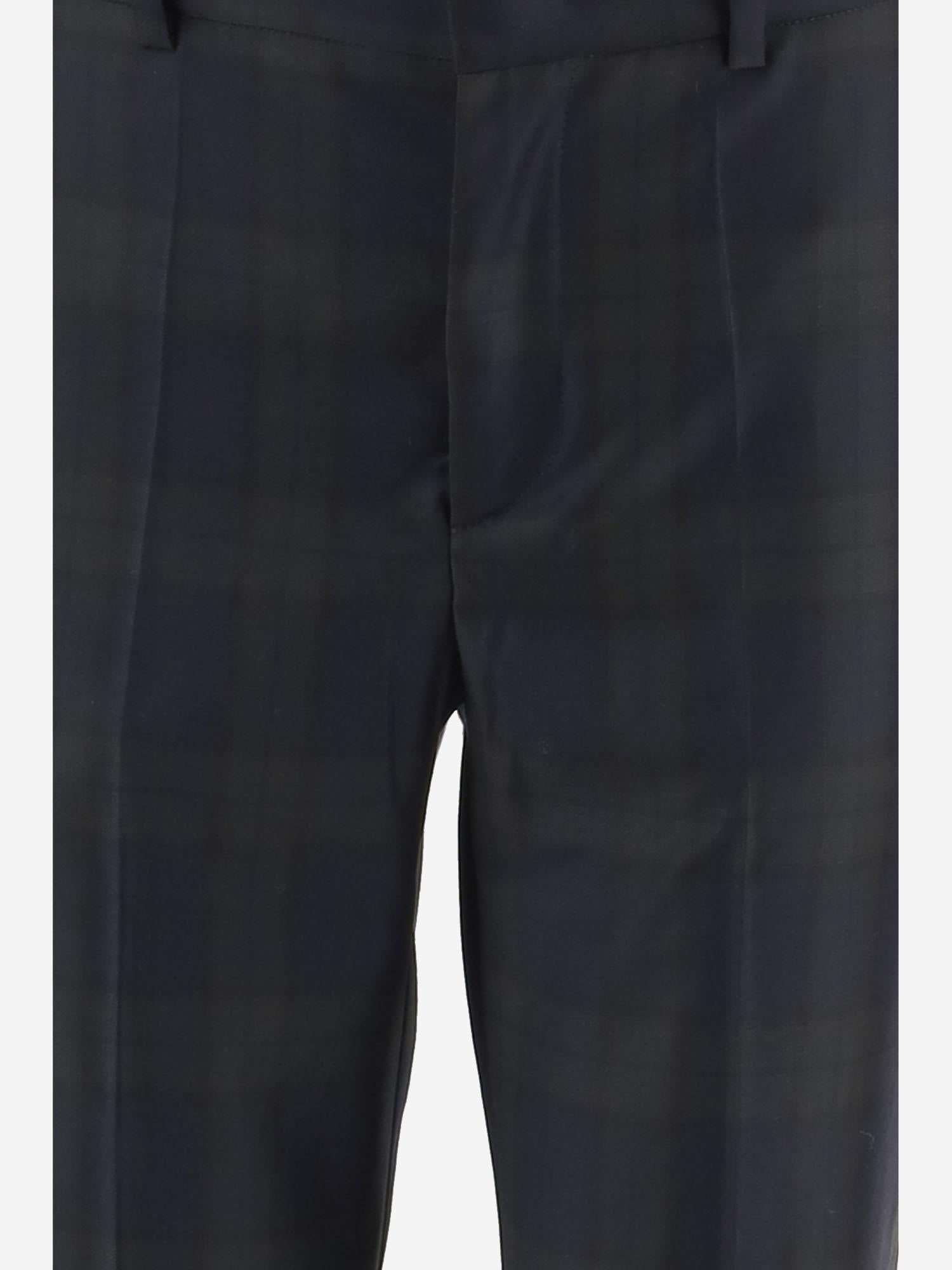 Pantaloni Angela in lana tartan con risvolto W25313 0390 SASUPHI 