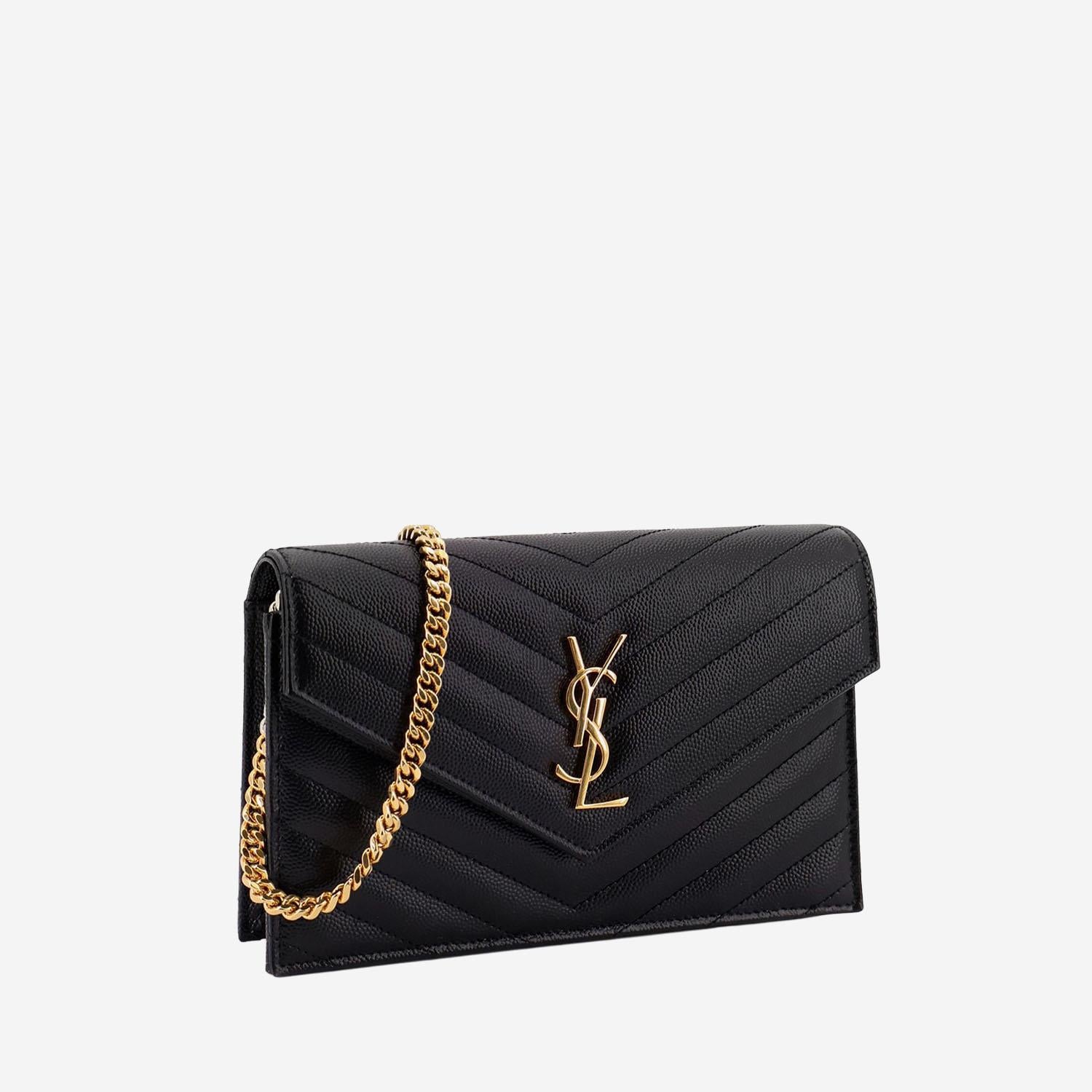 BORSA A TRACOLLA IN PELLE CON TRACOLLA A CATENA<BR/> 857605 BOW011000 SAINT LAURENT 