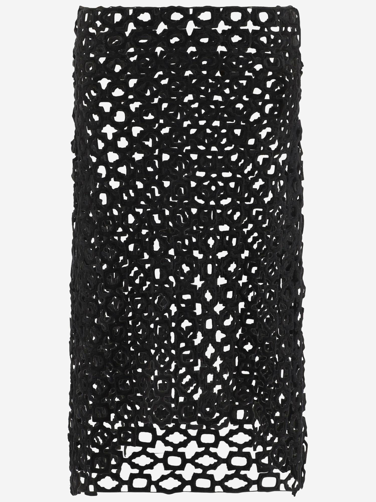 GONNA IN COTONE CON MOTIVO GEOMETRICO S004 GLEMBLACK NICCOLO PASQUALETTI 
